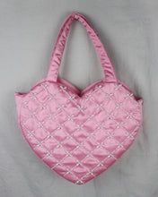 Load image into Gallery viewer, Ivory Blooms Heart Tote- Pink
