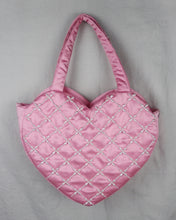 Load image into Gallery viewer, Ivory Blooms Heart Tote- Pink