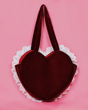 Load image into Gallery viewer, Velvet Heart Tote - Wine