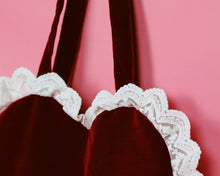 Load image into Gallery viewer, Velvet Heart Tote - Wine