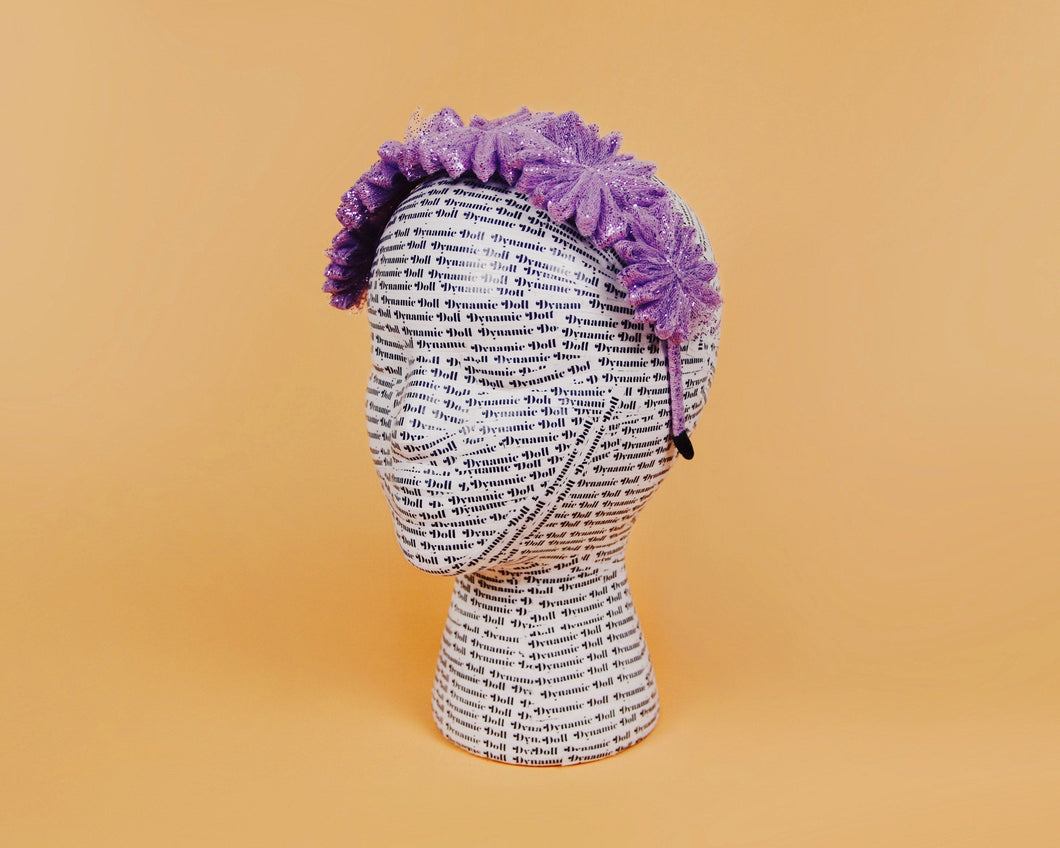 Glitter Flower Headband - Purple