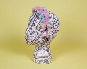 Glitter Flower Headband - Pastel Rainbow