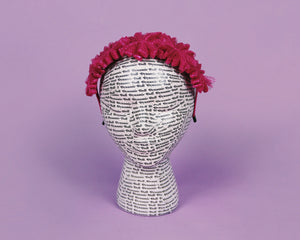Glitter Flower Headband - Hot Pink