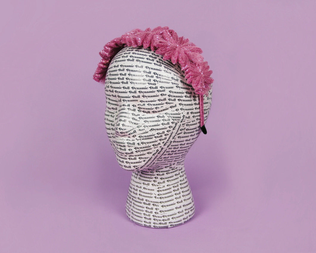Glitter Flower Headband - Pink