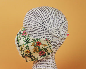 Floral Grid Cotton Mask